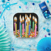 誕生日キャンドルオンケーキ ペーパープレート (パーティー)