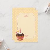 誕生日キャンドルカップケーキ空白の カード (正面/裏面インサイチュ)