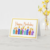 誕生日キャンドルグリーティングカード カード (黄色い花)