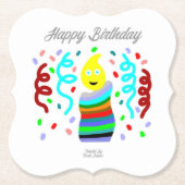 誕生日キャンドルグリーティングブラケット紙コースター ペーパーコースター (正面)