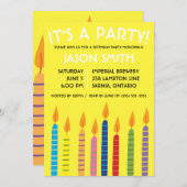 誕生日キャンドルバースデーパーティー 招待状 (正面/裏面)