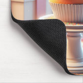 誕生日キャンドル付きカップケーキ マウスパッド (コーナー)