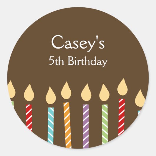誕生日キャンドル好きステッカー ラウンドシール (正面)