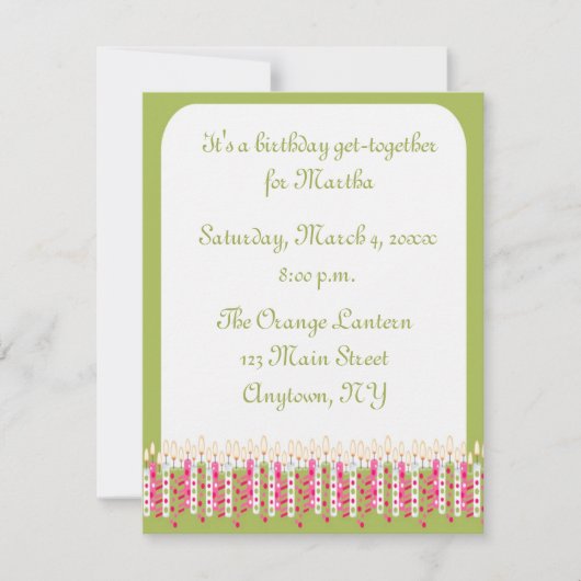 誕生日キャンドル招待状 招待状 (正面)