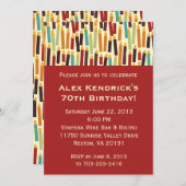 誕生日キャンドル-赤 招待状 (正面/裏面)