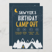 誕生日キャンプアウト招待状 招待状 (正面/裏面)