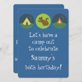 誕生日キャンプアウト 招待状 (正面/裏面)