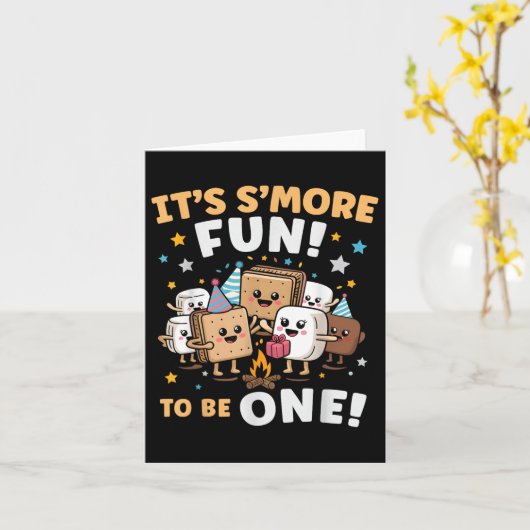 誕生日キャンプファイアマーシュマロそのSmoreおもしろい カード (黄色い花)
