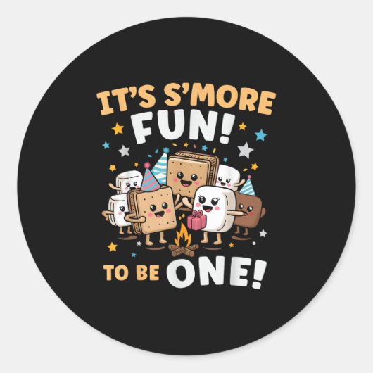 誕生日キャンプファイアマーシュマロそのSmoreおもしろい ラウンドシール (正面)