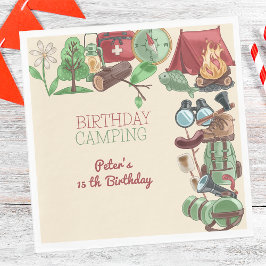 誕生日キャンプ自然ハイキング子供へ スタンダードランチョンナプキン