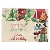 誕生日キャンプ自然ハイキング子供へ ラージペーパーバッグ (裏面)