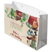 誕生日キャンプ自然ハイキング子供へ ラージペーパーバッグ (裏面アングル)