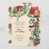 誕生日キャンプ 招待状 (正面/裏面)