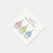 誕生日キュートカラフルウォーターカラーパステルカップケーキ スタンダードカクテルナプキン (角)