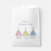 誕生日キュートカラフルウォーターカラーパステルカップケーキ フェイバーバッグ (正面)