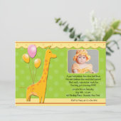 誕生日キリンフォト招待状 招待状 (スタンド正面)