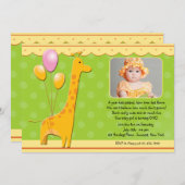 誕生日キリンフォト招待状 招待状 (正面/裏面)