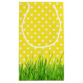 誕生日キリン眼鏡オン水玉模様 スモールペーパーバッグ (裏面)