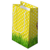 誕生日キリン眼鏡オン水玉模様 スモールペーパーバッグ (裏面アングル)