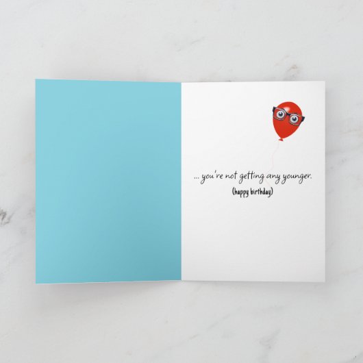 誕生日キリン眼鏡 カード (内部)