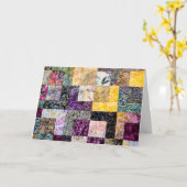 誕生日キルトパターン カード (黄色い花)