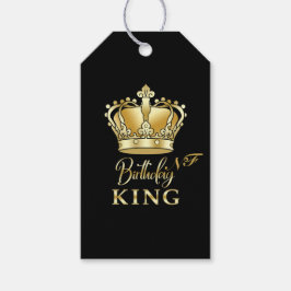 誕生日キング金ゴールドクラウン王室のモノグラムラグジュアリー ギフトタグ