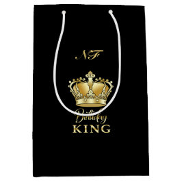 誕生日キング金ゴールドクラウン王室のモノグラムラグジュアリー ミディアムペーパーバッグ