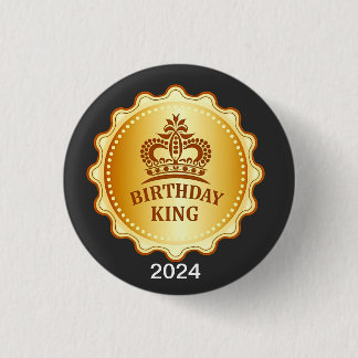 誕生日キング2024金ゴールドクラウントークンバイデイパーティー 缶バッジ
