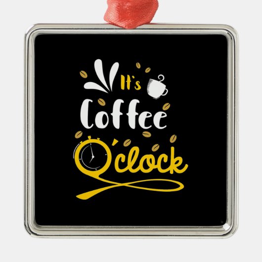 誕生日ギフトそれコーヒーオクロック メタルオーナメント (正面)