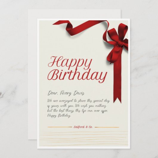 誕生日ギフトカード 招待状 (正面/裏面)