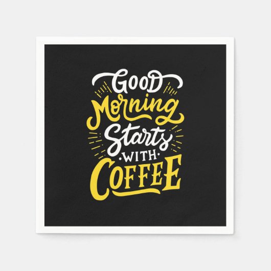 誕生日ギフトグッドモーニングスタートとコーヒー スタンダードカクテルナプキン (正面)