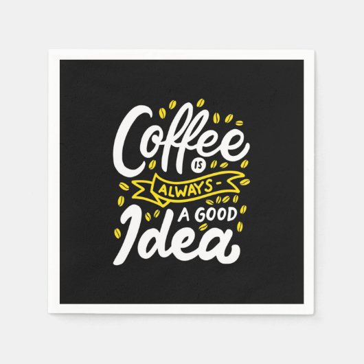誕生日ギフトコーヒーはいつも良いアイディア スタンダードカクテルナプキン (正面)