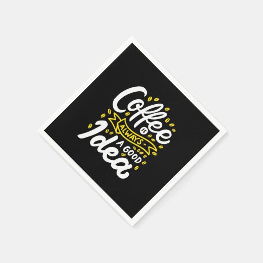 誕生日ギフトコーヒーはいつも良いアイディア スタンダードカクテルナプキン (角)