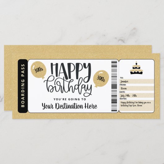 誕生日ギフトサプライズ旅行搭乗券 (正面/裏面)