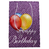 誕生日ギフトバッグ - 小さい、光沢のある ミディアムペーパーバッグ (正面)