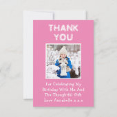 誕生日ギフトピンクサンキューカード サンキューカード (正面)