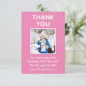誕生日ギフトピンクサンキューカード サンキューカード (スタンド正面)