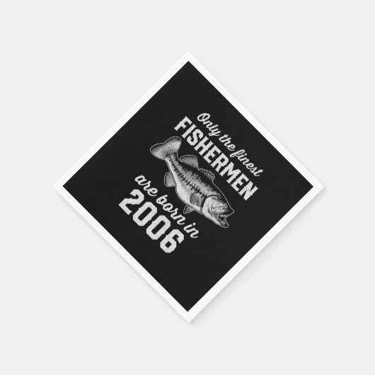 誕生日ギフトフィッシャーマン魚釣り2006 スタンダードカクテルナプキン (角)