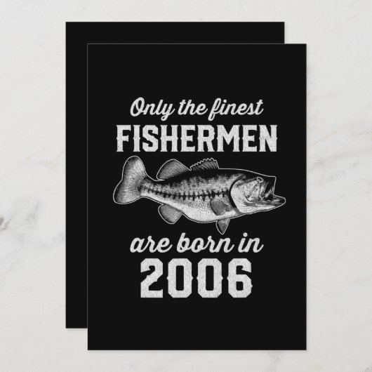 誕生日ギフトフィッシャーマン魚釣り2006 招待状 (正面/裏面)