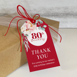 誕生日ギフトラベルとPeony on Red ギフトタグ