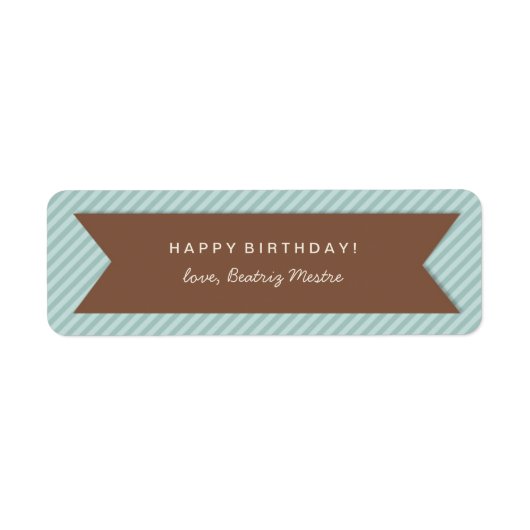 誕生日ギフトラベルラベル(青ストライプい) ラベル (正面)
