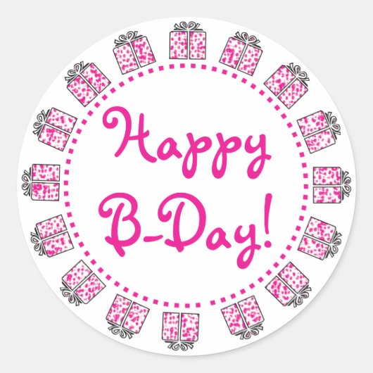誕生日ギフトラベル ラウンドシール (正面)