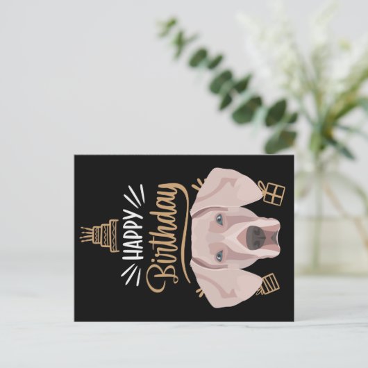 誕生日ギフトワイマラー ポストカード (スタンド正面)