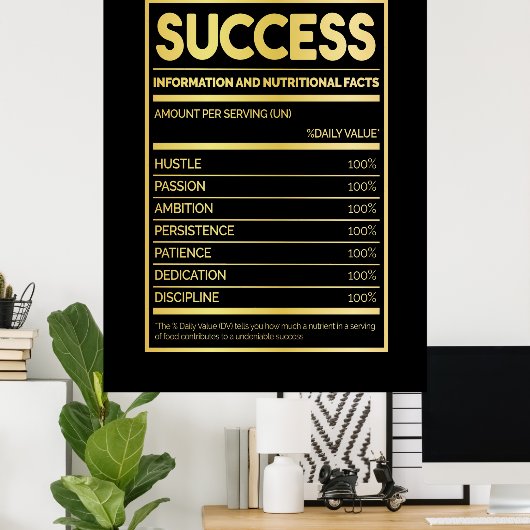 誕生日ギフト成功の栄養事実 ポスター (ホームオフィス)