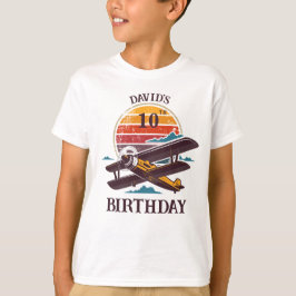 誕生日ギフト飛行機レトロ航空中毒者 Tシャツ
