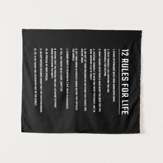 誕生日ギフト12生命のための規則 タペストリー (正面(横))