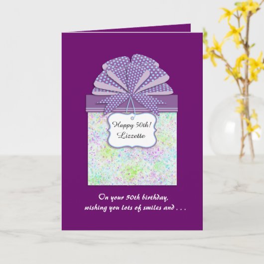 誕生日ギフト50誕生日挨拶 カード (黄色い花)