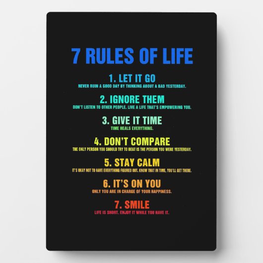 誕生日ギフト7の生活ルール フォトプラーク (正面)