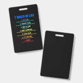 誕生日ギフト7の生活規則 バッジ (正面＆裏面)