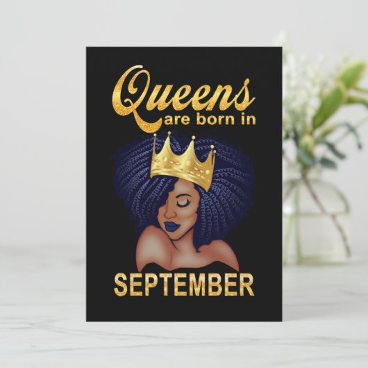 誕生日ギフト |クイーンが9生まれ月に入る シーズンカード (スタンド正面)